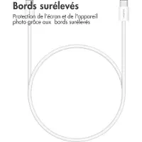 IMoshion Gevlochten USB-C naar USB-C kabel, 60W, 0,5 meter, wit