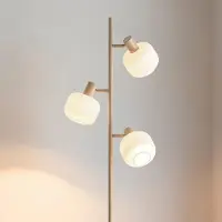 LumenXL 3-lichts vloerlamp Jesse met melkwit glas - beige