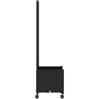 vidaXL Tuinsteker met schutting en wielen Zwart 40 x 40 x 146 cm PP