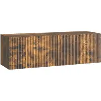 vidaXL Wandmontage TV-kast 98 x 31 x 30 cm Gerookt eiken Bewerkt hout