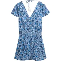Superdry Jumpsuit enziaan / hemelsblauw / wit