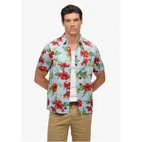 Superdry Overhemd 'Hawaiian' lichtblauw / lichtgroen / rood / bourgogne