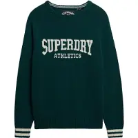 Superdry Trui 'Slouchy Intarsia' groen / wit