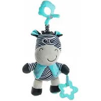 Baby Mix pluche zebra knuffel met clip 17cm - Buggyknuffel