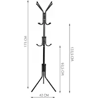 Ruhhy Stevige Staande Hanger met 12 Haken 170cm - Zwart