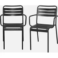 Sweeek - Set van 2 tuinstoelen met armleuningen metaal - amélia