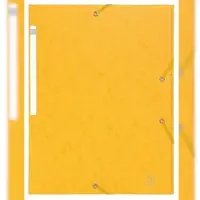 Exacompta 25x Scotten Elastomap + 3 kleppen in gewafeld glanskarton 600g/m2 - A4 - Geel - 55959E