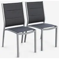 Sweeek - Set van 2 stapelbare chicago stoelen van aluminium en textileen