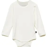 Minymo Romper l/s - Bamboe - Wit - - 1 jaar (80) - Rompers Lange Mouw