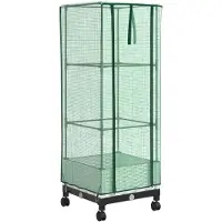 vidaXL Tuinschutting met Kasbedekking en Wielen Wit 40 x 40 x 129 cm