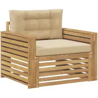 vidaXL Buitensofa Polyester Wit en Beige