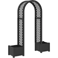 vidaXL Rozenboog met plantenbak Antracietkleurig 168,5 x 43 x 207 cm