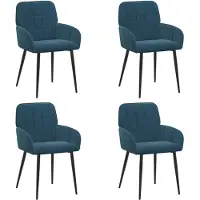 vidaXL Eetstoelen 4 st fluweel Blauw 57 x 50 x 85 cm