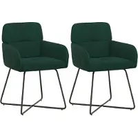vidaXL Eetstoelen 2 st fluweel Donkergroen 59 x 56,5 x 86 cm