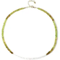 Cavill - Elegante Halsketting 18K Goud Verguld - 925 Sterling Zilver - 83,34 ct Regenboogmaansteen & Sfeen - Verstelbare Damesketting