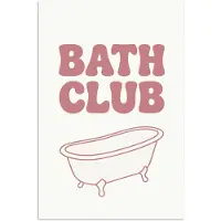 PosterMonkey Poster 40x60 cm - Retro - Bad - Roze - Posters - Kamer decoratie - Wanddecoratie woonkamer - Muurdecoratie slaapkamer