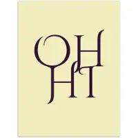 PosterMonkey Poster 30x40 cm - Oh hi - Geel - Monogram - Posters - Kamer decoratie - Wanddecoratie woonkamer - Muurdecoratie slaapkamer