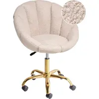 Beliani ANNABELLE - Bureaustoel - Beige - Bouclé