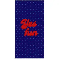 PosterMonkey Poster 75x150 cm - Yes fun - Rood - Blauw - Stippen - Posters - Kamer decoratie - Wanddecoratie woonkamer - Muurdecoratie slaapkamer