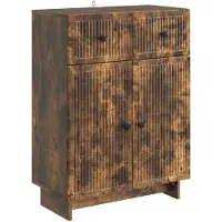 vidaXL Dressoir Gerookt eiken 66 x 34,5 x 90 cm Bewerkt hout
