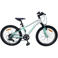 Volare Boost Kinderfiets - 24 inch - Wit Mintgroen - 21 versnellingen