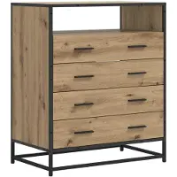 vidaXL Ladekast 4-Lade Artisanaal eiken 70 x 41 x 83,5 cm Bewerkt hout