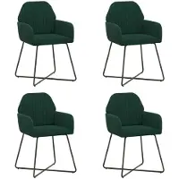 vidaXL Eetstoelen 4 st fluweel Donkergroen 55 x 50 x 84 cm