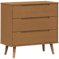 vidaXL Ladekast MOLDE Karamel 80 x 40 x 80 cm Massief grenenhout