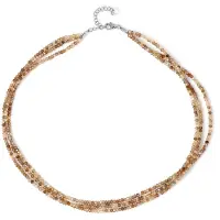 Cavill - Zilveren Halsketting 925 Sterling - 108,77 ct Champagne Zirkonen Facetgeslepen - Verstelbare Ketting - Luxe Damesketting Tanzania
