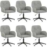 vidaXL Draaibureau stoelen 6 st 54 x 55 x 90 cm Lichtgrijs fluweel