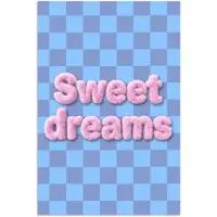 PosterMonkey Poster 80x120 cm - Sweet dreams - Vierkanten - Roze - Blauw - Posters - Kamer decoratie - Wanddecoratie woonkamer - Muurdecoratie slaapkamer