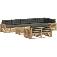 vidaXL Buiten bank set 9 st Wit en antracietkleurig Polyester