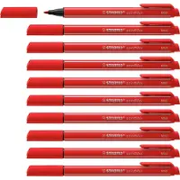 Stabilo pointMax - Hardtip Fineliner 0,8 mm - Nylon Punt - Karmijn Rood - Doos 10 stuks