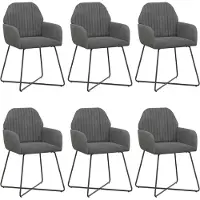 vidaXL Eetstoelen 6 st fluweel Donkergrijs 55 x 50 x 84 cm