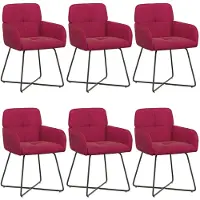vidaXL Eetstoelen 6 st fluweel Wijnrood 59 x 56,5 x 86 cm