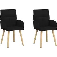 vidaXL Eetstoelen 2 st Stof Zwart 60 x 56 x 96 cm