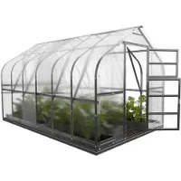 BAUMERA Kas KLASIKA STANDART 10 (2,5 x 4 m) met fundering, 6 mm polycarbonaat en dakluiken met automatische openers.