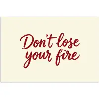 PosterMonkey Poster 90x60 cm - Don't lose your fire - Rood - Wit - Minimalistisch - Posters - Kamer decoratie - Wanddecoratie woonkamer - Muurdecoratie slaapkamer