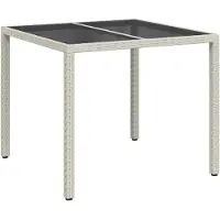 vidaXL Tuin Tafel Wit 90 x 90 x 75 cm poly rattan