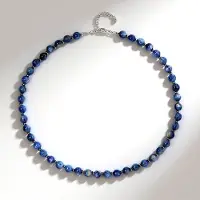Cavill - Verstelbare Halsketting 925 Sterling Zilver Gerhodineerd - Nepal Kyaniet 180 ct & Hematiet 18,81 ct - Elegant Dames Sieraad 45-50 cm