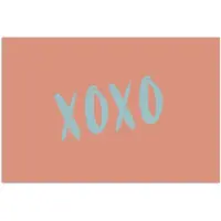 PosterMonkey Poster 60x40 cm - XOXO - Blauw - Perzikkleur - Posters - Kamer decoratie - Wanddecoratie woonkamer - Muurdecoratie slaapkamer
