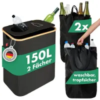 Blumtal - Afvalscheiding - Recycle afvalbak - 150L - Statiegeld container - Lege Flessen - Zwart