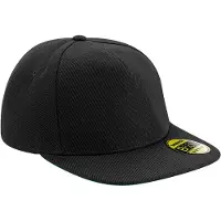 Beechfield Unisex Adult Original Flat Peak Snapback Cap (Zwart/Zwarte/Zwarte)