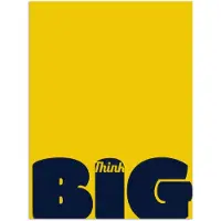 PosterMonkey Poster 60x80 cm - Geel - Think big - Grafisch - Posters - Kamer decoratie - Wanddecoratie woonkamer - Muurdecoratie slaapkamer