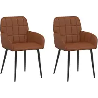 vidaXL Eetstoelen 2 st Kunstleer Bruin 57 x 50 x 85 cm