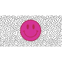 PosterMonkey Poster 160x80 cm - Smiley - Roze - Stippen - Posters - Kamer decoratie - Wanddecoratie woonkamer - Muurdecoratie slaapkamer