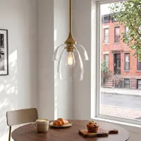 Tribesigns Modern Hanglamp voor Eetkamer, Slaapkamer, Woonkamer - Glass Serie - Transparant Glas - E27 - Ø 25 cm - Goud
