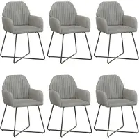 vidaXL Eetstoelen 6 st fluweel Lichtgrijs 55 x 50 x 84 cm
