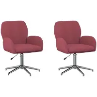 vidaXL Draaibureau stoelen 2 st 54 x 58 x 90 cm Wijnrood Stof