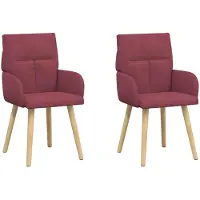 vidaXL Eetstoelen 2 st Stof Wijnrood 60 x 56 x 96 cm